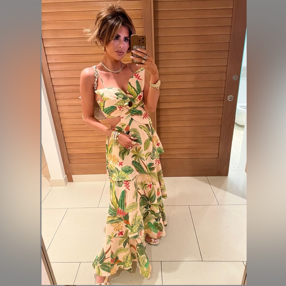 Farm Rio banana leaves midi dress